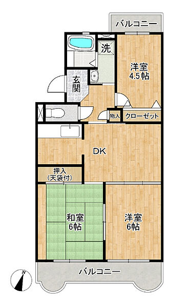 アルティメイトリザーブ本陣 102｜神奈川県足柄上郡大井町金子(賃貸マンション3DK・1階・62.12㎡)の写真 その2