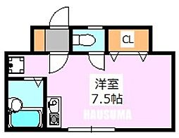 KOコーポ2 ワンルームの間取図画像
