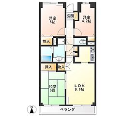 ロイヤル・レザン 3LDKの間取図画像