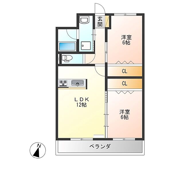 ファーストアベニュー 502｜栃木県宇都宮市中今泉１丁目(賃貸マンション2LDK・5階・55.20㎡)の写真 その2