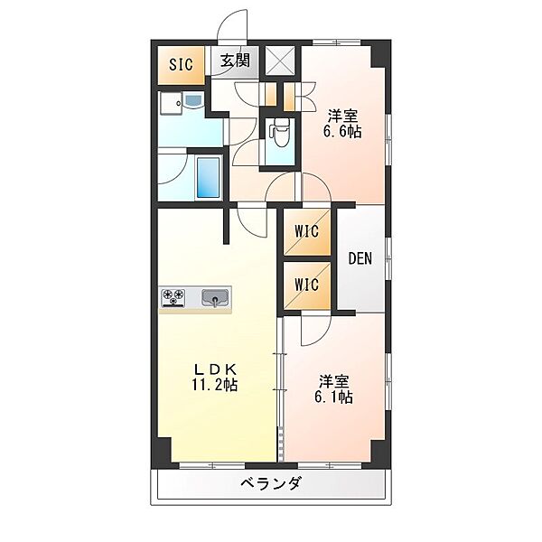 栃木県宇都宮市東宿郷２丁目(賃貸マンション2LDK・10階・67.80㎡)の写真 その2