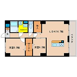 PLACIDES 3階2LDKの間取り