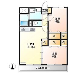 間取図画像 2LDK