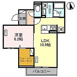 TORISIAS宿郷 2階1LDKの間取り