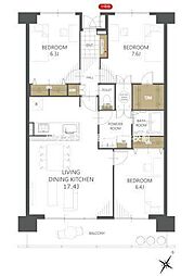 プレステージマンションクレール 3LDKの間取図画像