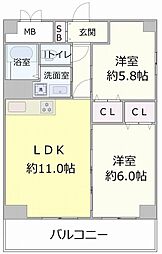 ルネ天満 2LDKの間取図画像