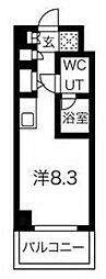 東急東横線 大倉山駅 徒歩7分の賃貸マンション 2階1Kの間取り