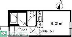 JR京浜東北・根岸線 鶴見駅 徒歩25分の賃貸アパート 2階ワンルームの間取り
