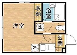 ハーミットクラブハウス六角橋 1階ワンルームの間取り