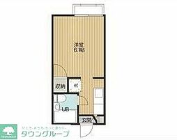 キグマハイツ5 202 2階ワンルームの間取り