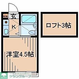 東急東横線 妙蓮寺駅 徒歩7分の賃貸アパート 2階1Kの間取り
