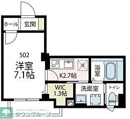 アベニールボナール 1Kの間取図画像
