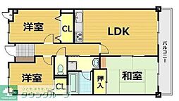 リエス蟹ヶ谷 3LDKの間取図画像