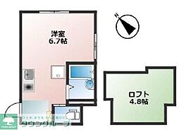 Well-B横濱反町2 ワンルームの間取図画像