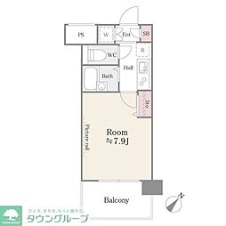 アルテーヌ新横浜 1Kの間取図画像