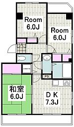 グロワールマンションA 3DKの間取図画像