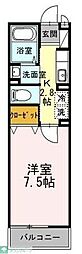 アマービレ 1Kの間取図画像