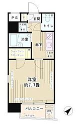 アルテーヌ新横浜 1Kの間取図画像