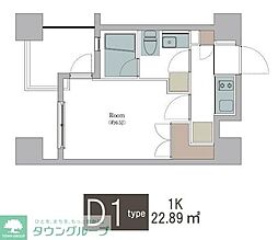ベルファース東神奈川 1Kの間取図画像
