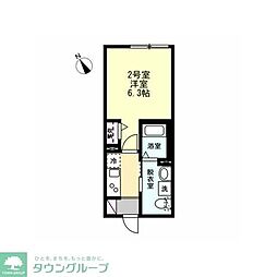 ベイルーム鶴見花月園 1Kの間取図画像