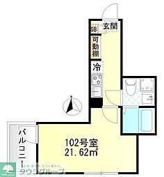 M-SQUARE 1Kの間取図画像