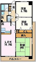 シエスタ大倉山 3LDKの間取図画像