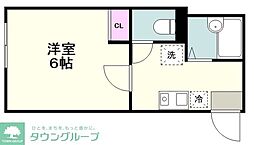 クロシェット子安 1Kの間取図画像