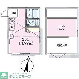 フロントフィールド8 ワンルームの間取図画像