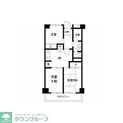 第五秋山エンタービル 3DKの間取図画像
