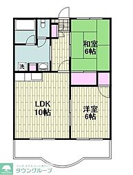 ヴィラオアシス 2LDKの間取図画像