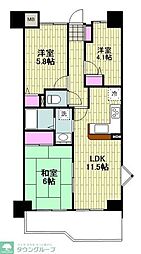 ナイスパークステイツ横濱鶴見 3LDKの間取図画像
