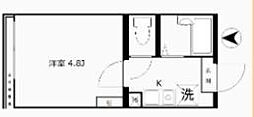 リブ新子安 1Kの間取図画像