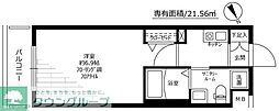 グリフィン新横浜・アリーナ前 1Kの間取図画像