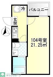 M-SQUARE 1Kの間取図画像