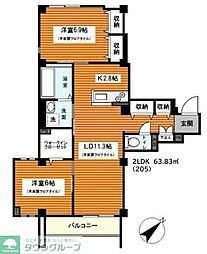 BAY WOOD YOKOHAMA 2LDKの間取図画像
