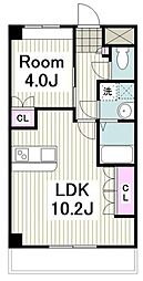 日向セントラルコート 1LDKの間取図画像