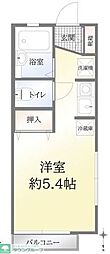 ヴィヴィセル白楽 1Kの間取図画像