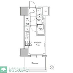 ザ・パークハビオSOHO新横浜 ワンルームの間取図画像