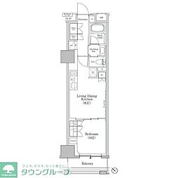 ザ・パークハビオSOHO新横浜 1LDKの間取図画像