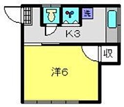 ひかり荘 2階1Kの間取り