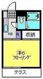 グリーンパーク 1階1Kの間取り