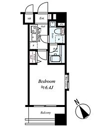 グリフィン横浜・東口参番館 5階1Kの間取り