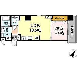 M‘s Port 7階1LDKの間取り