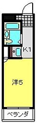 ヨコハマベイストロベリーインターナショナル 3階1Kの間取り