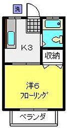ハイツアオキ 1Kの間取図画像