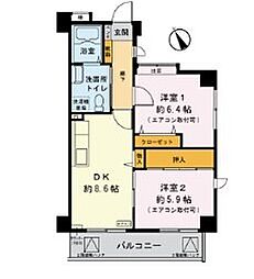 サンリーフ保土ケ谷 2DKの間取図画像