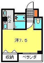 アヴニール・グレイス 1Kの間取図画像