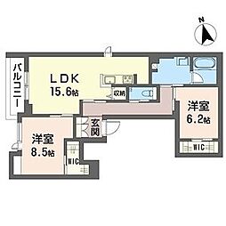 フローラ 2LDKの間取図画像