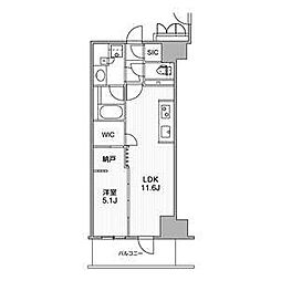 WORVE横浜伊勢佐木町 1LDKの間取図画像