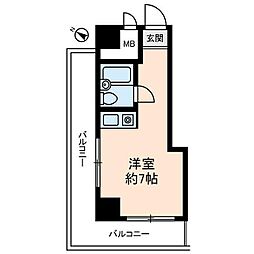 ライオンズマンション生麦第2 ワンルームの間取図画像